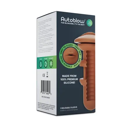 Autoblow A.I. Mouth Sleeve Brown - Anatomical Accessory for Intimate Device