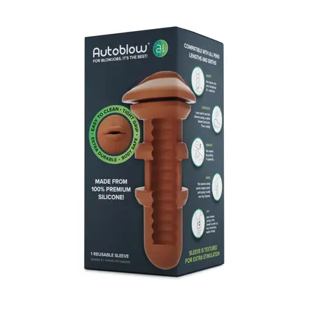 Autoblow A.I. Mouth Sleeve Brown - Anatomical Accessory for Intimate Device