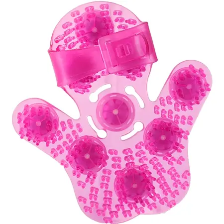 PowerBullet Roller Balls Pink Massage Glove - Adjustable, 9 Metal Spheres