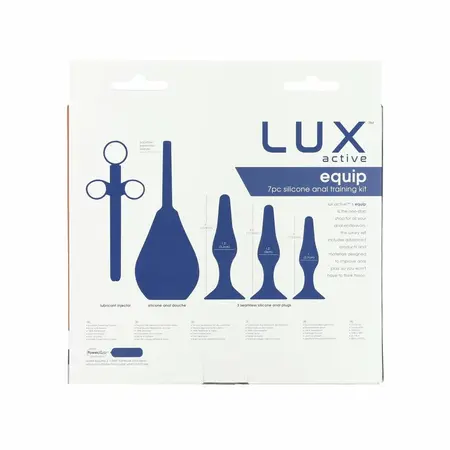 LUX Active Equip Anal Plug Training Kit Silicone Graduated Set Blue