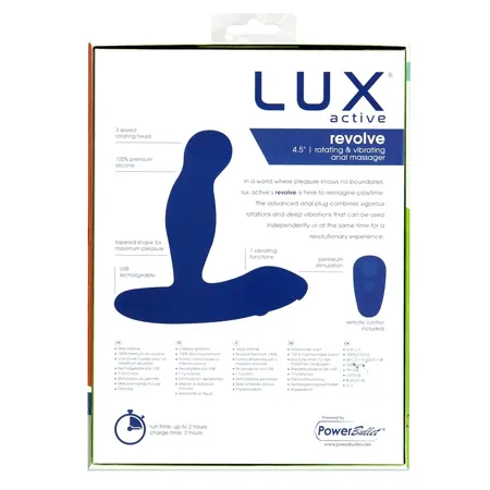 Lux Active Revolve Rotating Vibrating Intimate Machine with Remote, Black