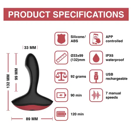 Magic Motion Solstice App-Controlled Intimate Wellness Device Silicone Black