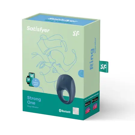 Satisfyer Strong One Intimate Silicone Ring, Deep Vibration, Blue