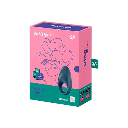 Satisfyer Mighty One Vibrating Ring App-Controlled Silicone Blue