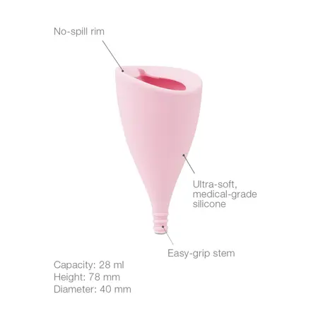 Intimina Lily Cup A Menstrual Cup - Ultra-Soft, High Capacity, Pink