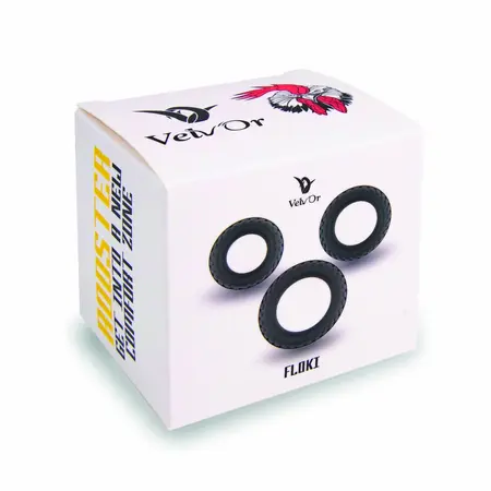 Velv'Or Rooster Floki Silicone Ring Set - 3 Sizes, Black