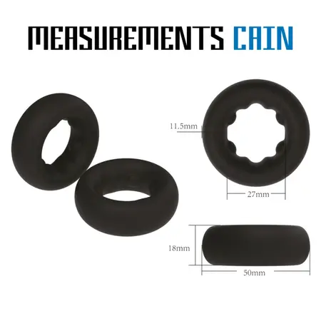 Velv'Or Rooster Cain Silicone Support Ring, Textured, Black, 27 mm