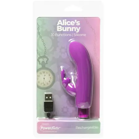 PowerBullet Alice’s Bunny Purple - Compact Dual-Function Vibrating Device