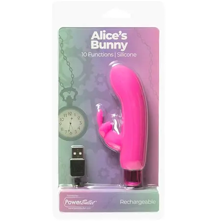 PowerBullet Alice’s Bunny Pink 10-Function Vibrating System USB Waterproof
