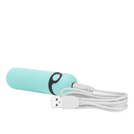 PowerBullet Rechargeable Vibrating Bullet Teal - 10-Mode Compact Model