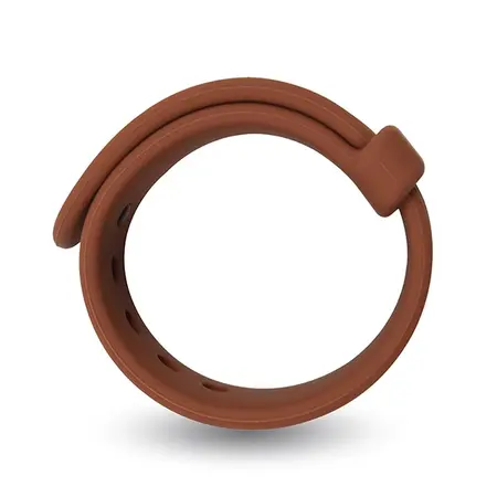 Velv'Or Rooster Jason Adjustable Platinum Silicone Ring Brown