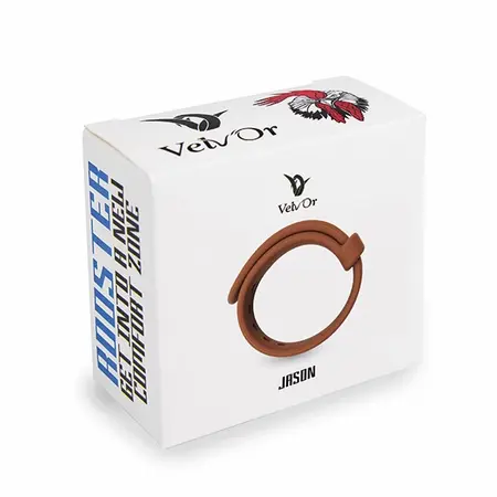 Velv'Or Rooster Jason Adjustable Platinum Silicone Ring Brown