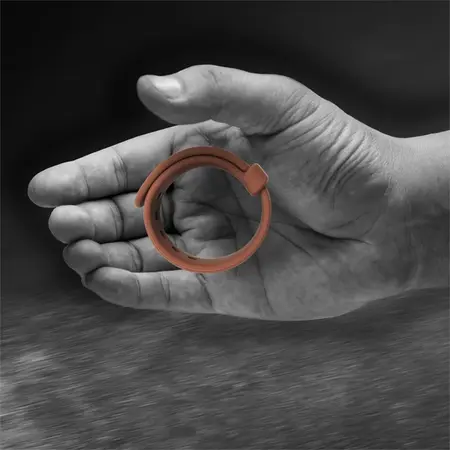 Velv'Or Rooster Jason Adjustable Platinum Silicone Ring Brown