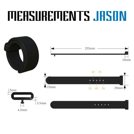 Velv'Or Rooster Jason Adjustable Silicone Ring Black 5 Sizes