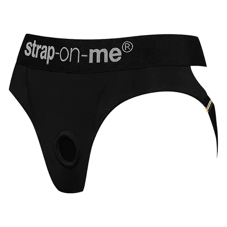 Strap-On-Me Heroine XXL Adjustable Harness Lingerie - Black Microfiber