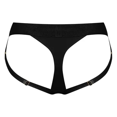 Strap-On-Me Heroine XXL Adjustable Harness Lingerie - Black Microfiber