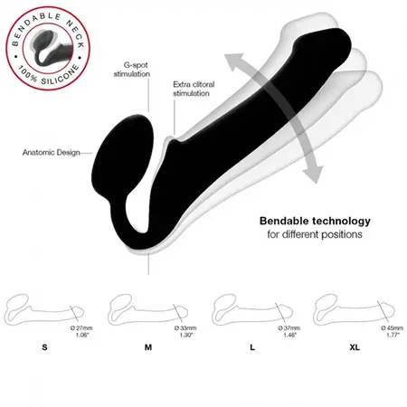 Strap-On-Me Semi-Realistic Bendable Intimate System Black XL