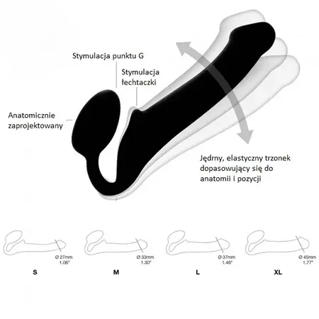 Strap-On-Me Bendable System Black L - Flexible Silicone Strapless Model
