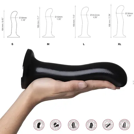 Strap-On-Me P&G Spot Model L Silicone Black 19cm with Suction Cup