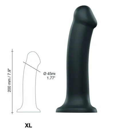 Strap-On-Me Dual Density Bendable Silicone Model XL Black 20cm