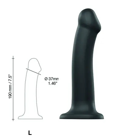 Strap-On-Me Dual Density Bendable Model Black Size L 19cm