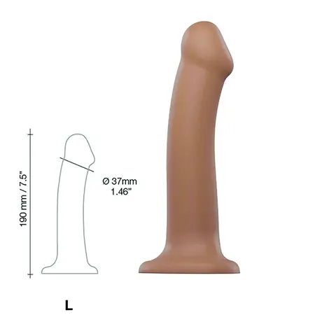 Strap-On-Me Dual Density Bendable Silicone Model Caramel L 19cm