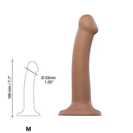 Strap-On-Me Dual Density Bendable Model Caramel M 18cm Silicone