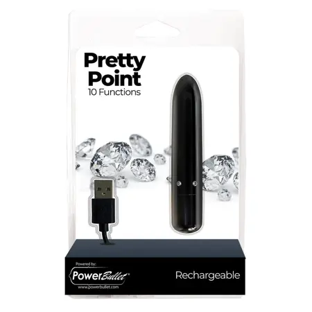 PowerBullet Pretty Point Black - Compact Precision Vibrating Device