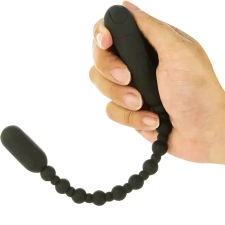 PowerBullet Booty Beads Black Flexible Silicone 7-Mode Intimate Device