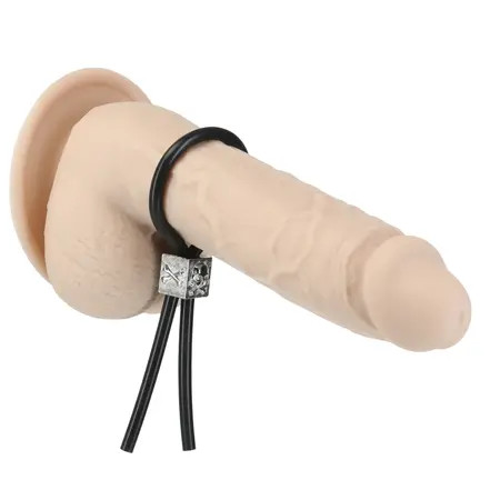 Lux Active Tether Adjustable Silicone Intimate Support Ring Black