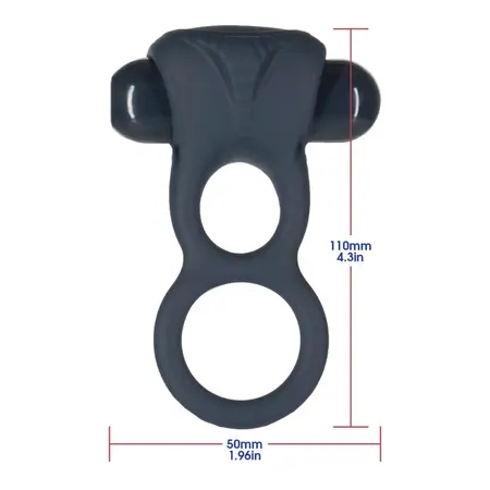LUX Active Triad Dual Vibrating Ring with Remote Control, Silicone, Black