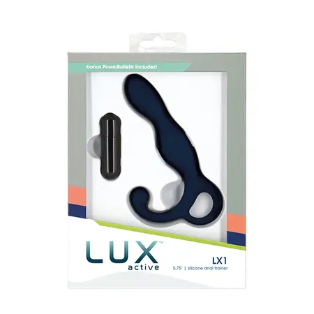Lux Active LX1 Silicone Anal Trainer with PowerBullet, Black, 10cm