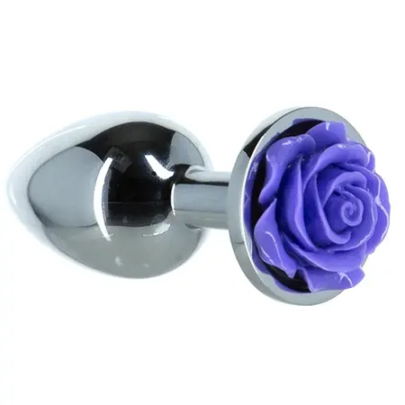 Lux Active Metal Rose Plug Purple - Tapered, Body-Safe, 3