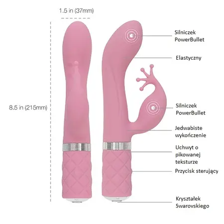 Pillow Talk Kinky Pink Dual Motor Rechargeable Silicone Device