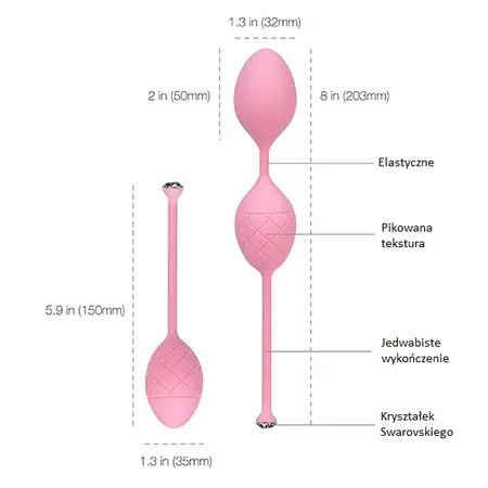 Pillow Talk Frisky Pink Kegel Exercise Balls Silicone 203mm