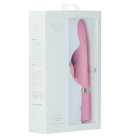 Pillow Talk Lively Pink Dual Motor Massager with Rotating Shaft