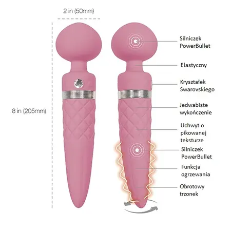 Pillow Talk Sultry Pink Rotating Intimate Device with Warming Feature