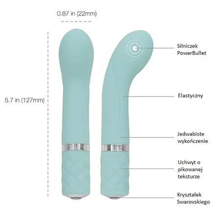 Pillow Talk Racy Teal - Compact Rechargeable Vibrating Massager 127mm