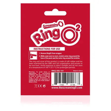 The Screaming O RingO 2 Blue - Dual Support Intimate Ring SEBS
