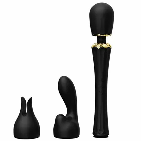 ZALO Kyro Wand Massager Obsidian Black, Direct Power, Silicone, Large