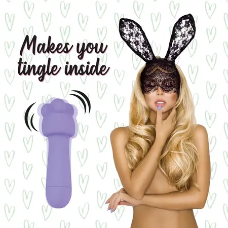 FeelzToys Mister Bunny Massage Device 2 Silicone Caps Purple 135mm