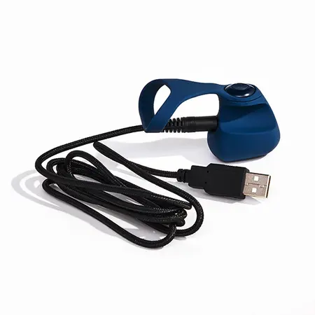 Dame Products Fin Navy - Compact Wearable Personal Massager, 3 Speeds