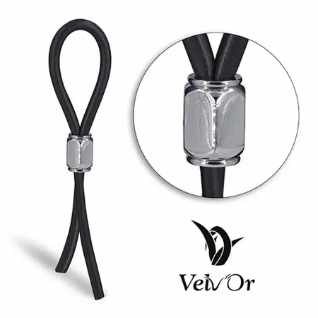 Velv’Or JBoa 305 Adjustable Silicone Ring Black/Silver 13cm