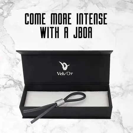Velv'Or JBoa 303 Adjustable Silicone Ring Black & Silver 13cm