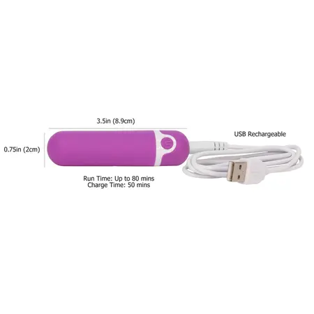 Wonderlust Purity Mini Vibration System Purple Rechargeable 20 Modes