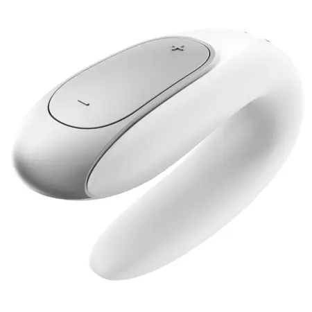 Satisfyer Double Fun White - Interactive Silicone Couples Device, App Control