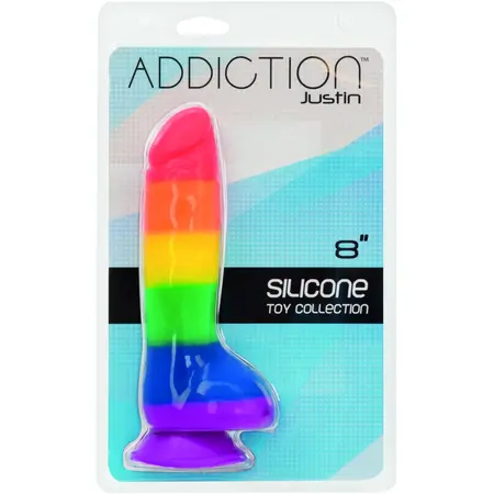 Addiction Justin 20 cm Silicone Rainbow Model with Suction Base