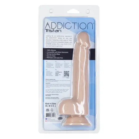 Addiction Tristan Silicone Intimate Device 23 cm Beige, Suction Base