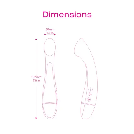 Intimina Celesse Personal Massager with Curved Tip, Waterproof, Pink