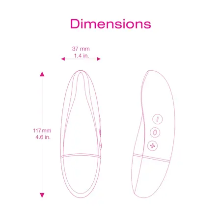 Intimina Kiri Compact Personal Massager, Waterproof, 6 Modes, Pink